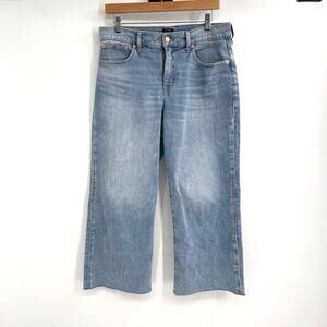 J. Crew Wide Leg Crop Lighter Wash Jeans High Rise Size 29 Petite